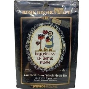 Vintage Counted Cross Stitch Hoop Kit by Paragon Needlecraft 1986